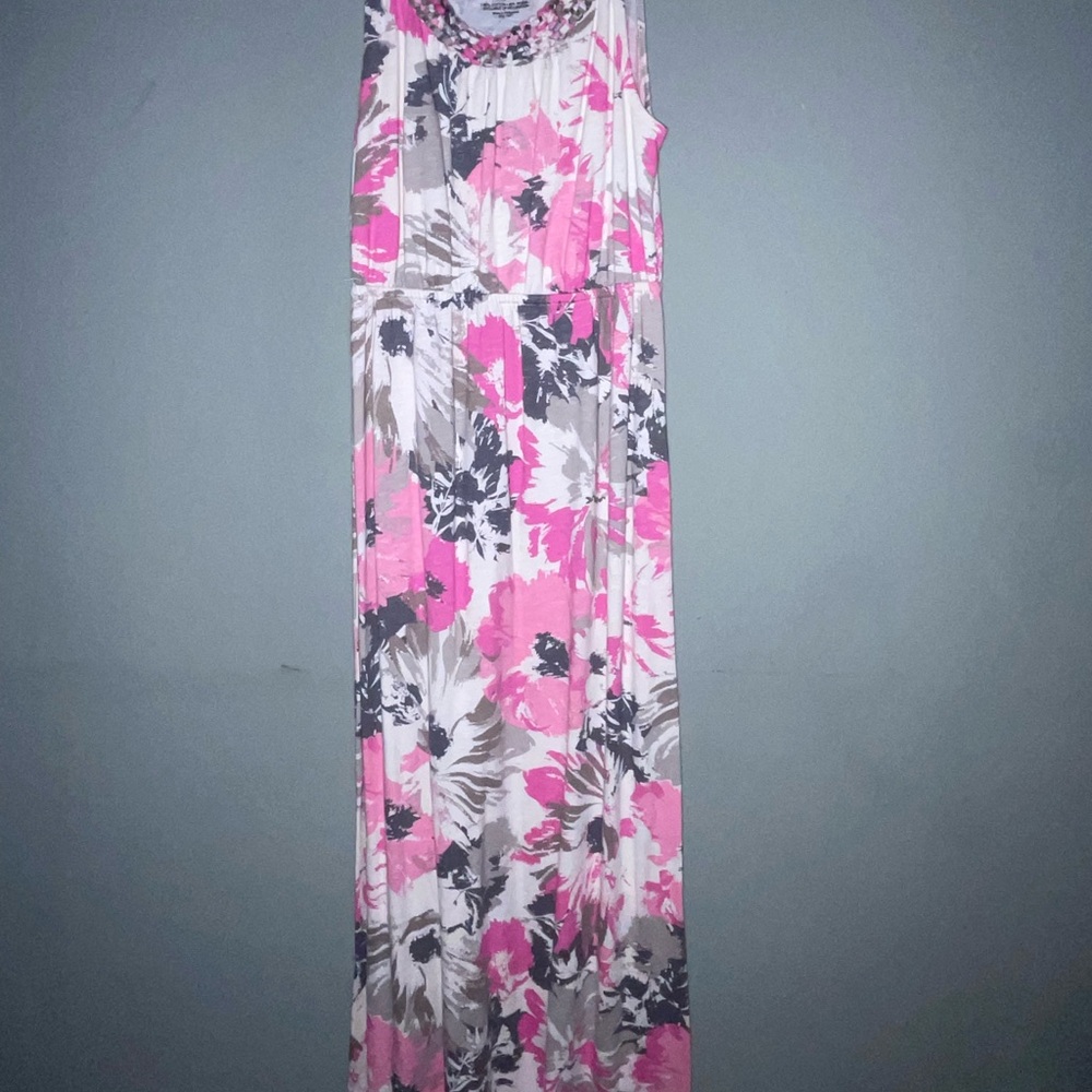 Sonoma Pink and Gray Floral Dress